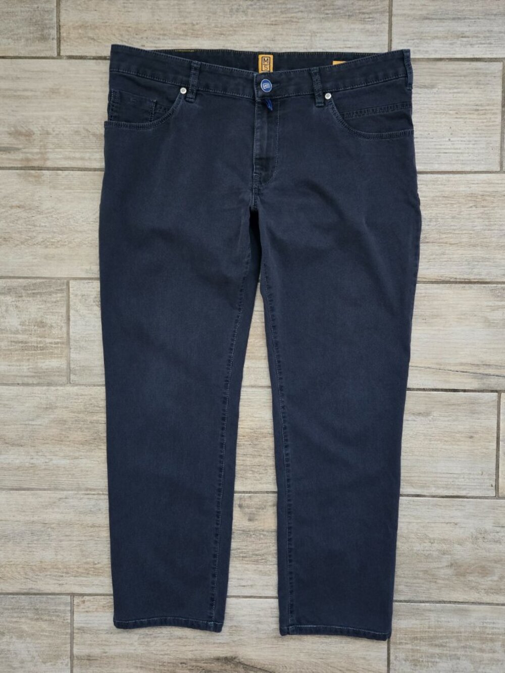 Meyer M5 Slim Chino Pants Mens Faded Navy Blue 38W 34L